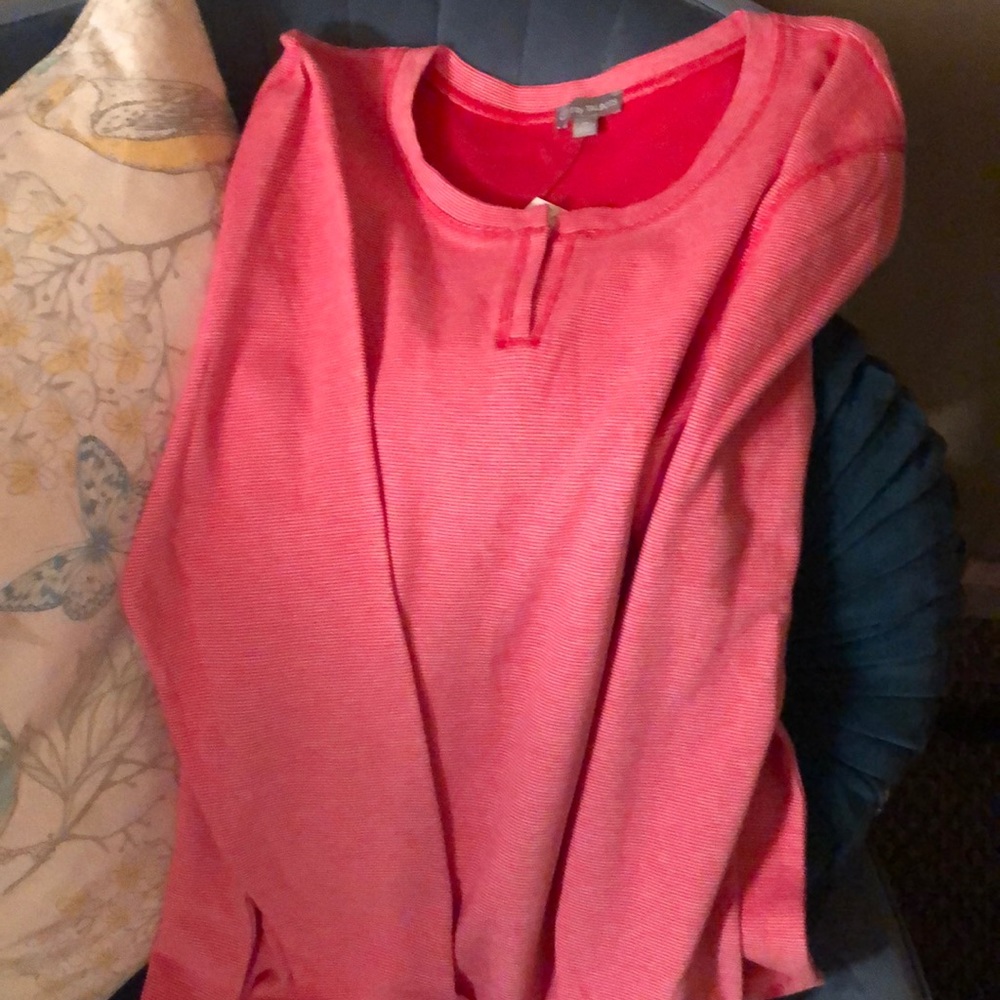 Split-Neck Jacquard Tee